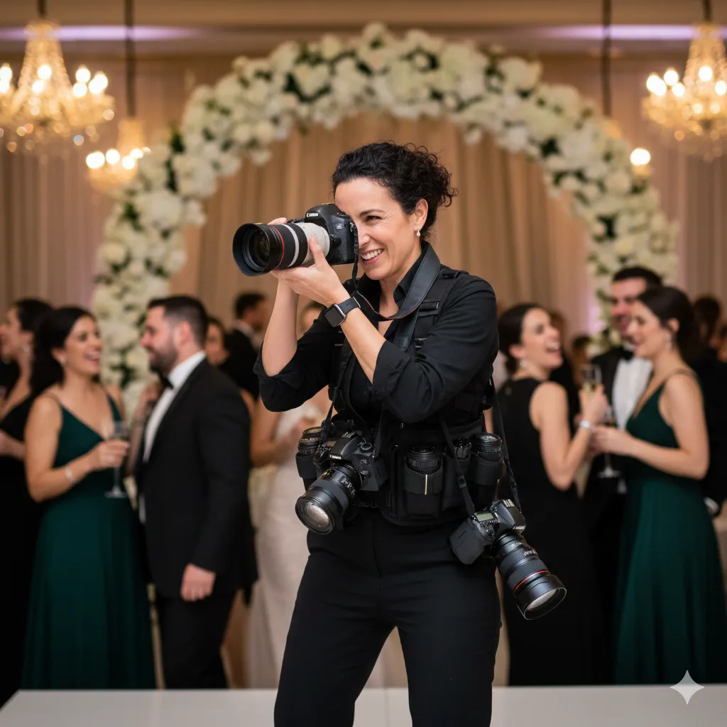 Professional event photographer capturing special moments